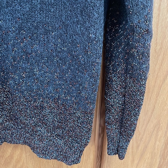 Anthropologie Seen Worn Kept Neassa Crewneck Metallic Mohair Brown Sweater S/M - Picture 8 of 9